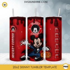 Mickey Vampire Halloween Starbucks Coffee 3D 20oz Tumbler Wrap PNG File