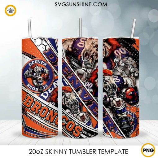 Denver Broncos 20oz Tumbler Wrap PNG Digital Download