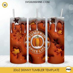 Pumpkin Spice Life Halloween Starbucks Coffee 3D 20oz Tumbler Wrap PNG File