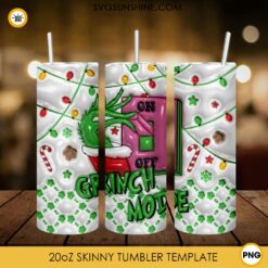 3D Grinch Mode On Merry Christmas 20oz Tumbler Wrap PNG File