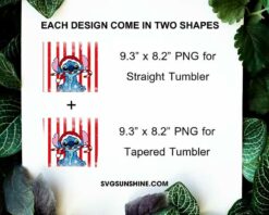 Stitch Christmas Candy Cane 20oz Tumbler Wrap PNG File