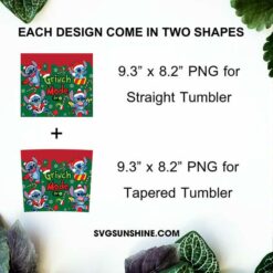 Stitch Grinch Mode On Merry Christmas 20oz Tumbler Wrap PNG File
