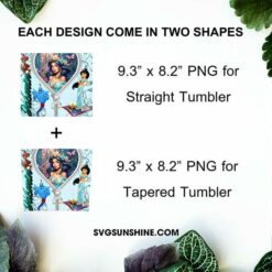 Jasmine Disney Princess Zipper 20oz Tumbler Wrap PNG Digital Download