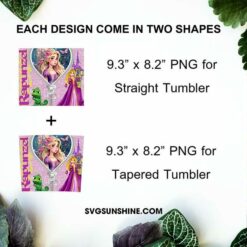 Rapunzel Disney Princess Zipper 20oz Tumbler Wrap PNG Digital Download