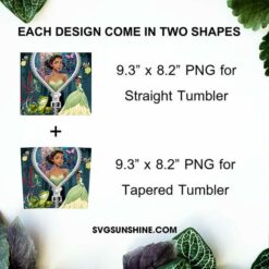 Tiana Disney Princess Zipper 20oz Tumbler Wrap PNG Digital Download