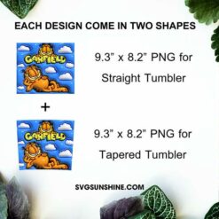 Garfield 3D 20oz Tumbler Wrap PNG Digital Download