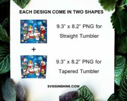 Snoopy Coffee Christmas 3D 20oz Tumbler Wrap PNG Digital Download