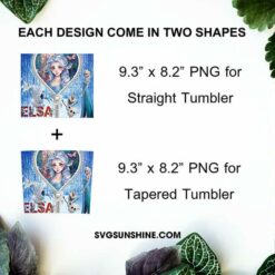 Elsa Frozen Disney Princess Zipper 20oz Tumbler Wrap PNG Digital Download