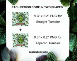 3D Puff Grinchmas Est 1957 Whoville University 20oz Tumbler Wrap PNG File