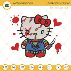 Chucky Hello Kitty Halloween Embroidery Design Files