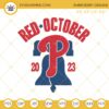 Red October 2023 Philadelphia Phillies Embroidery Design Files