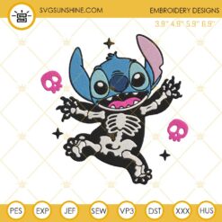 Skeleton Stitch Halloween Embroidery Design Files