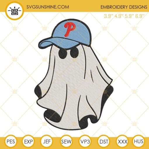 Boo Ghost Philadelphia Phillies Embroidery Design Files