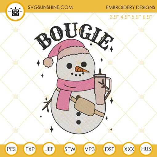 Bougie Snowman Christmas Embroidery Design Files