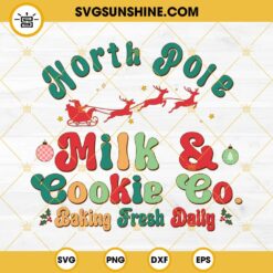 North Pole Milk And Cookie Co SVG, Baking Christmas SVG PNG DXF EPS