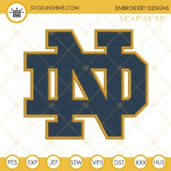 Notre Dame Logo Embroidery Design Files