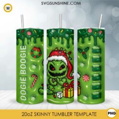 3D Puff Oogie Boogie Santa Claus Christmas Tumbler Wrap PNG File