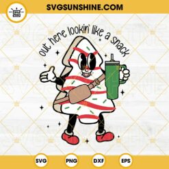 Funny Christmas Tree Cake SVG, Out Here Lookin Like A Snack SVG, Boojee Stanley Tumbler Inspired Belt Bag SVG
