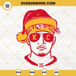 Patrick Mahomes With Christmas Hat SVG PNG DXF EPS Cut Files