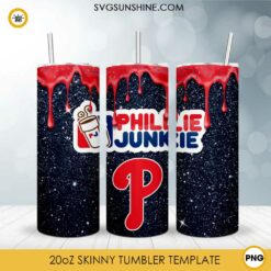 Philadelphia Phillies Dunkie Junkie Glitter 20oz Tumbler Wrap PNG File
