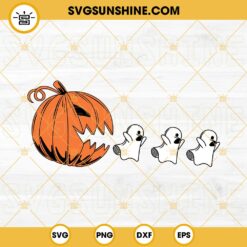 Pumpkin Pacman SVG, Boo Sheet Halloween SVG PNG DXF EPS Cut Files