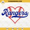 Ranger Heart Baseball SVG, Texas Rangers SVG PNG DXF EPS