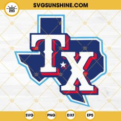 Rangers Baseball Texas Map SVG, Texas Rangers SVG PNG DXF EPS