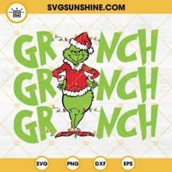 Grinch Christmas Lights SVG, Grinch Christmas SVG PNG DXF EPS Cut Files For Cricut Silhouette