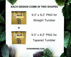 San Diego Padres Dunkie Junkie Glitter 20oz Tumbler Wrap PNG File