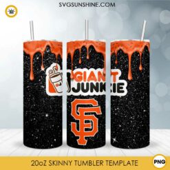 San Francisco Giants Dunkie Junkie Glitter 20oz Tumbler Wrap PNG File
