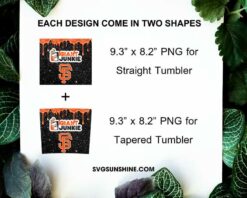 San Francisco Giants Dunkie Junkie Glitter 20oz Tumbler Wrap PNG File