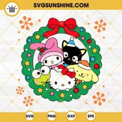 Sanrio Characters Christmas SVG, Hello Kitty Christmas SVG, Keroppi SVG, Cinnamoroll SVG, My Melody SVG