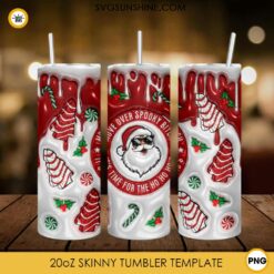 3D Inflated Christmas Santa Claus Move Over Spooky Bitch 20oz Tumbler Wrap PNG File