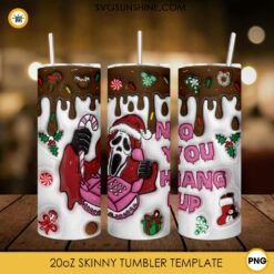 3D Scream Ghost Face Christmas No You Hang Up 20oz Tumbler Wrap PNG File