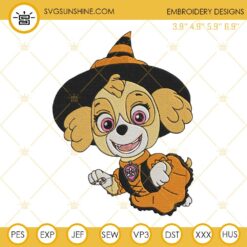 Skye PAW Patrol Witch Halloween Embroidery Design Files