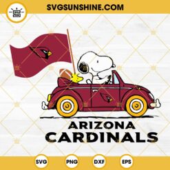 Snoopy Car Arizona Cardinals SVG PNG Cut Files