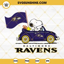 Snoopy Car Baltimore Ravens SVG PNG DXF EPS Cut Files