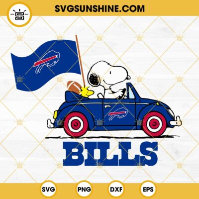 Snoopy Car Buffalo Bills SVG PNG DXF EPS Cut Files