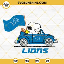 Snoopy Car Detroit Lions SVG PNG DXF EPS Cut Files