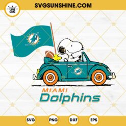 Snoopy Car Miami Dolphins SVG PNG DXF EPS Cut Files
