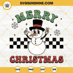 Snow Man Merry Christmas SVG, Snow Man Retro SVG PNG DXF EPS Cut File