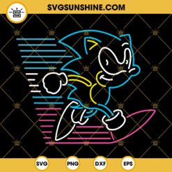 Sonic The Hedgehog Neon Light Effect SVG, Sonic SVG PNG DXF EPS