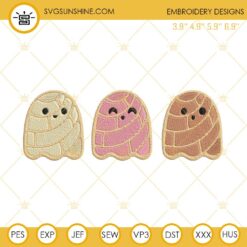 Spooky Conchas Ghost Pacman Mexican Halloween Embroidery Design Files