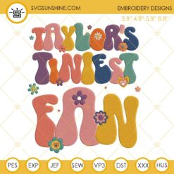 Mini Swiftie Embroidery Files, Taylor Swift Fan Embroidery Designs