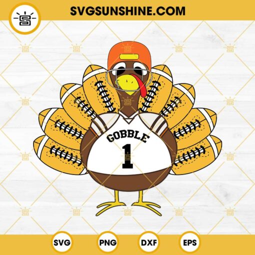 Thanksgiving Football Turkey SVG, Football Thanksgiving SVG Instant Digital Download