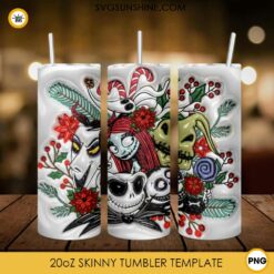 3D Puff The Nightmare Before Christmas 20oz Tumbler Wrap PNG File