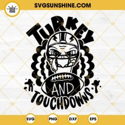 Turkey And Touchdowns SVG, Turkey Football Thanksgiving SVG