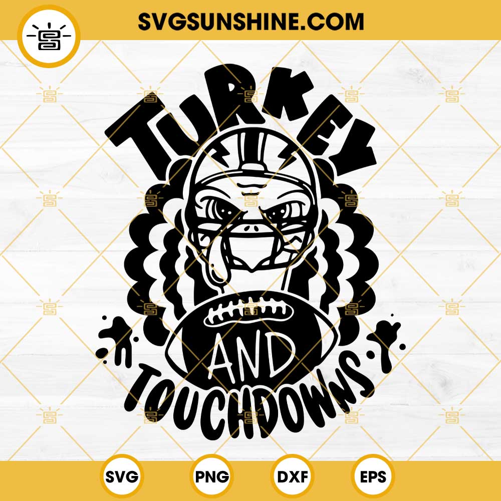 Thanksgiving SVG, Happy Thanksgiving Football Turkey Touchdowns Faith Family  SVG Cut File - WildSvg