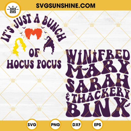 Winifred Mary Sarah Hocus Pocus SVG PNG DXF EPS Cut Files