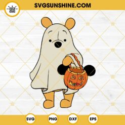 Winnie Pooh Halloween SVG, Pooh Spooky Season SVG, Halloween Pooh Pumpkin SVG